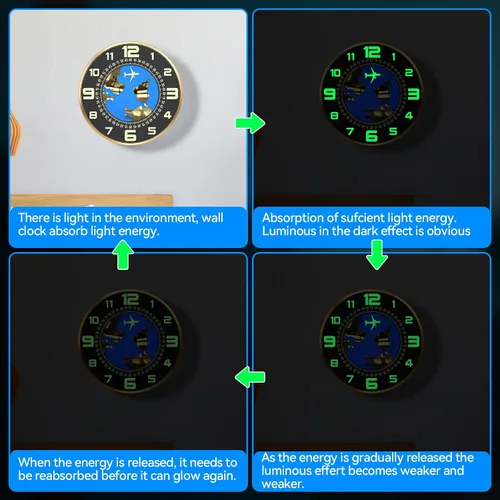 Miniatura 5 de Reloj de pared decorativo, funciona con pilas (AA batería no incluida), 12 pulgadas, marco de metal, silencioso sin tictac, textura de alta gama
