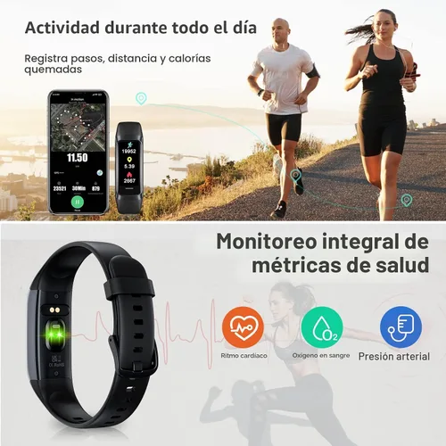 Miniatura 3 de Rastreador de actividad física con contador de pasos/calorías/cronómetro, rastreador de actividad, monitor de salud con monitor de frecuencia