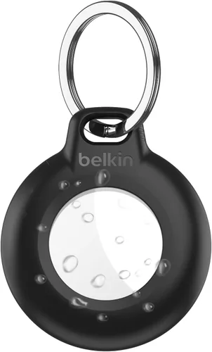 Belkin Soporte seguro impermeable para Apple AirTag con llavero, funda duradera resistente a los arañazos, accesorio protector AirTag para llaves,