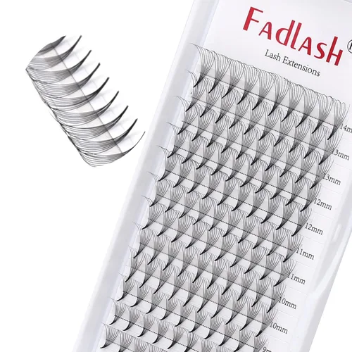 Miniatura 41 de Extensiones de pestañas postizas en abanico 10D Extensiones de pestañas postizas prefabricadas 0.05 0.07 de grosor Extensiones de pestañas postizas