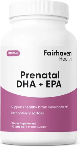 Fairhaven Health Peapod Suplementos prenatales de DHA | Suplemento de aceite de pescado islandés prémium para un embarazo saludable | Suplemento EPA