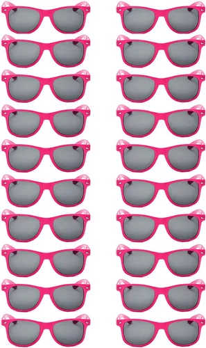 Miniatura 20 de 20 pares de lentes de sol a granel para adultos, retro de los años 70 y 90, gafas baratas para suministros de fiesta (negro)
