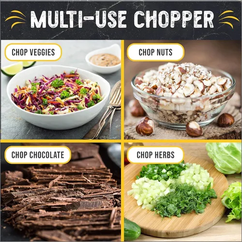 Miniatura 5 de Herramienta de corte de ensalada Checkered Chef con cubierta, cuchillo Mezzaluna de acero inoxidable, para vegetales, picador, cortador
