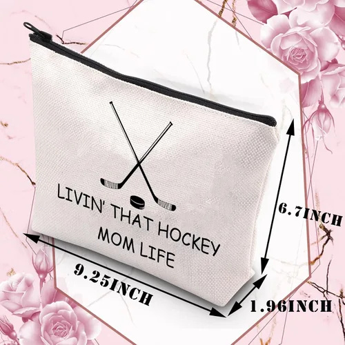 Miniatura 2 de BDPWSS Bolsa de maquillaje de hockey, regalos para mamá, regalo de jugador de hockey sobre hielo, regalo para mamá, entrenador de hockey, regalo