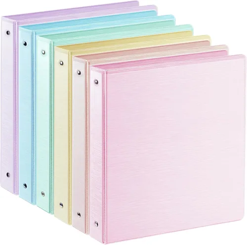Miniatura 12 de Carpeta de 3 anillos de 1 pulgada con 2 bolsillos interiores, carpetas básicas de 1 pulgada con capacidad para papel de tamaño carta estadounidense