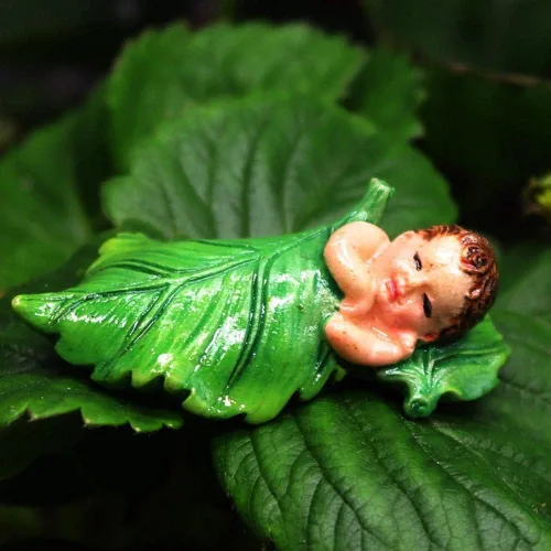 Figuras en miniatura de hadas durmientes verdes, animales de jardín de hadas para accesorios de jardín, micro paisaje, macetas, decoración de bonsái