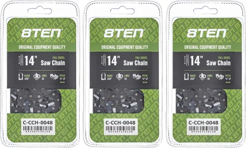 Miniatura 90 de 8TEN Cadena de motosierra semi cincel de 6 pulgadas .050 1/4 42 DL para Worx WG320 Black & Decker LLP120 (paquete de 3)