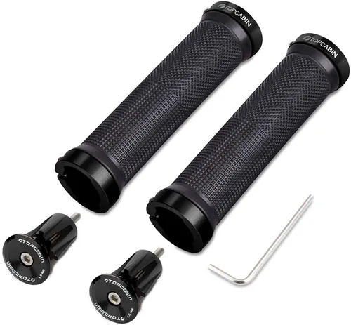 Miniatura 11 de TOPCABIN - Puños de manillar de bicicleta de doble bloqueo - Puños de goma cómodos para BMX y bicicleta de montaña Negro