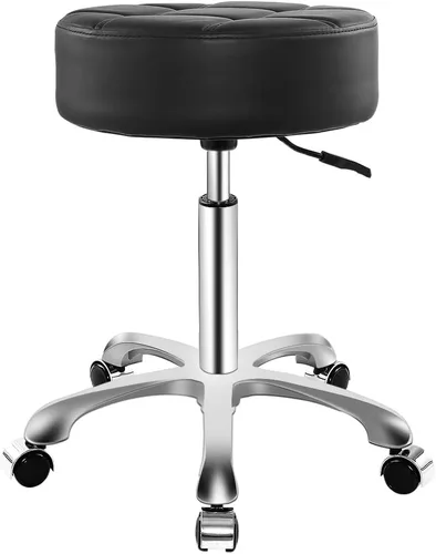 Miniatura 12 de Taburete ajustable con ruedas para el trabajo, médico, tatuaje, sala de belleza, silla hidráulica resistente con ruedas (negro)