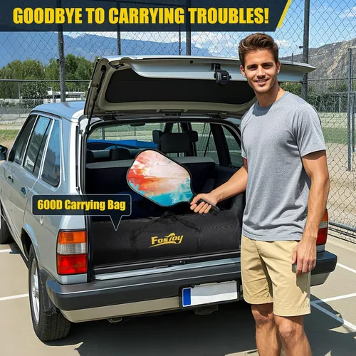 Miniatura 8 de Juego de red de pickleball con 4 paletas, 6 pies/11 pies/22 pies, red portátil 3 en 1 con bolsa de transporte, bolas de pickleball, diseñada