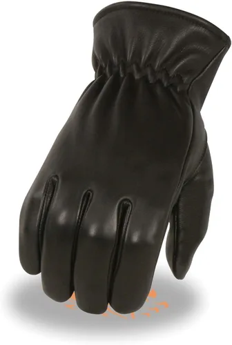 Miniatura 2 de Hombres American Deer Skin Blk Cuero Policía Sin Forro Guantes con Cinch Muñeca Suave Regular, Regular