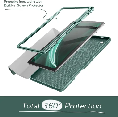 Miniatura 2 de SURITCH Protector de pantalla integrado, soporte para lápices, apagado y encendido automático, funda de piel ligera de cuerpo completo con soporte