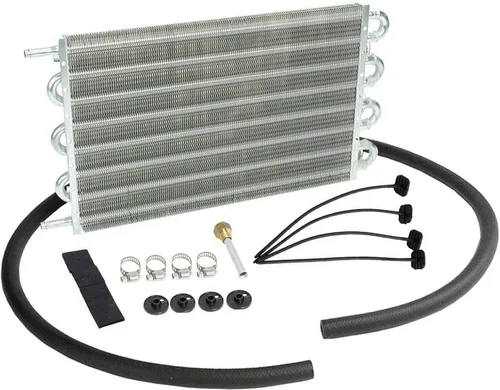 MAGQOO Kit de enfriador de aceite de aluminio universal de alto rendimiento de 8 filas con tubo y aletas para transmisión