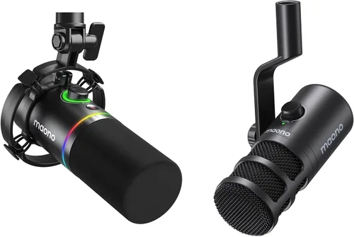 MAONO PD200X Micrófono dinámico con micrófono USB PD100U para podcast, estudio, transmisión, grabación, voz