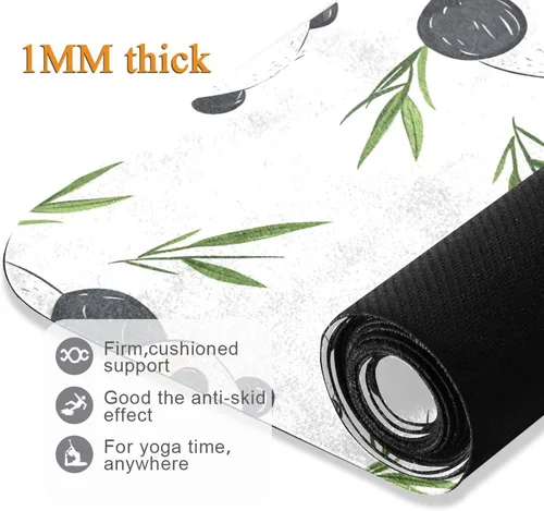 Miniatura 5 de Pandas Hojas Yoga Mat Antideslizante Grueso Niños Eco Friendly Goma Entrenamiento Plegable Yoga Mat Mujeres Ejercicio