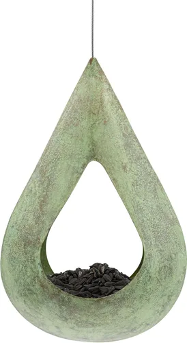Miniatura 6 de Good Directions Comedero para pájaros con gotas de lluvia de cobre azul verde