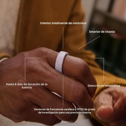 Miniatura 8 de Anillo Oura 4 Cerámico - Marea - Talla 8 - Comprueba la talla antes de comprar Tide