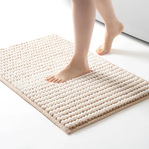 Miniatura 12 de FRESHMINT Alfombra de baño de felpilla gruesa y grumosa, 17"x24", alfombrilla de baño antideslizante, accesorio decorativo suave, linda alfombrilla