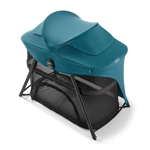 Graco® Lite Traveler 4 en 1 Corralito con 4 modos, moisés de noche, corralito para niños pequeños, modo de tienda de juegos libres y para dormir,