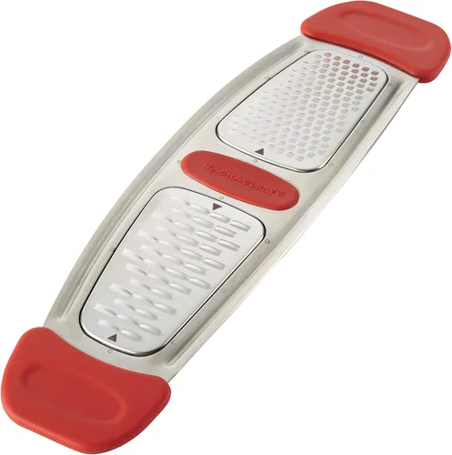 Miniatura 6 de Rachael Ray Herramientas y Gadgets Rallador múltiple de acero inoxidable para queso, jengibre, ajo y más, gris