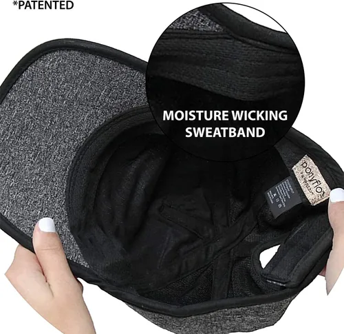 Miniatura 5 de Ponyflo Sombrero de cola de caballo activo - Gorras de cola de caballo para mujer, diseñadas para cabello rizado