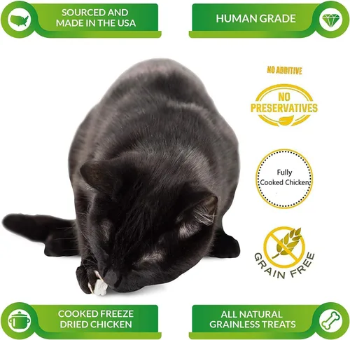 Miniatura 4 de Life Essentials Chicken Littles - Golosinas de pollo liofilizadas para gatos y perros pequeños, golosinas saludables de entrenamiento de un solo
