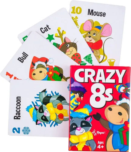 Miniatura 7 de Regal Games Juegos de cartas para niños – Go Fish, Crazy 8's, Old Maid, Slap Jack, Monster Memory Match, Snowball Fight – Temática festiva