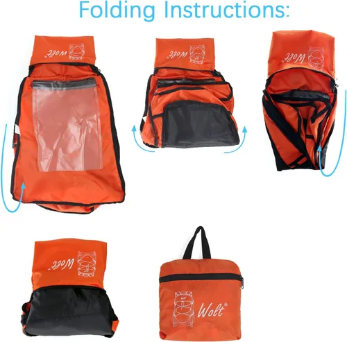 Miniatura 7 de WOLT Mochila de viaje plegable de 40 L, mochila plegable y ligera para hombres y mujeres, bolsa de senderismo impermeable para acampar al aire libre