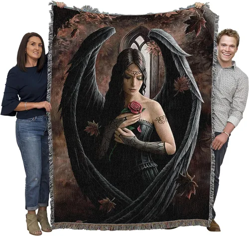 Miniatura 11 de Pure Country Weavers Anne Stokes Gothic Collection - Manta de ángel de la bendición – Tapiz de fantasía para regalo tejido de algodón – Fabricado