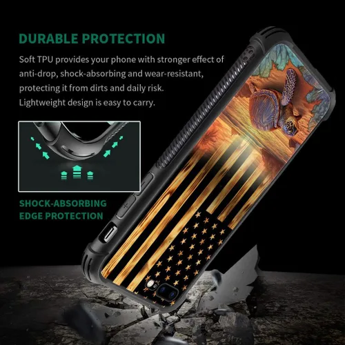 Miniatura 52 de DAIZAG Compatible con iPhone 13 Pro Max, Funda de TPU Protectora Anti-Arañazos Todo En Uno, Fundas para Hombre Mujer - Motivo de Madera Americana