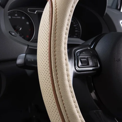Miniatura 4 de CAR PASS cobertor de volante de piel de lujo de línea de conducción universal, Beige