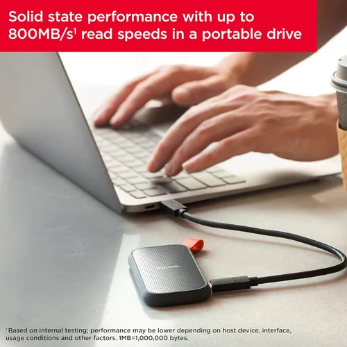Miniatura 4 de SanDisk 1TB SSD portátil - Hasta 800MB/s, USB-C, USB 3.2 Gen 2, firmware actualizado - Unidad de estado sólido externa - SDSSDE30-1T00-G26