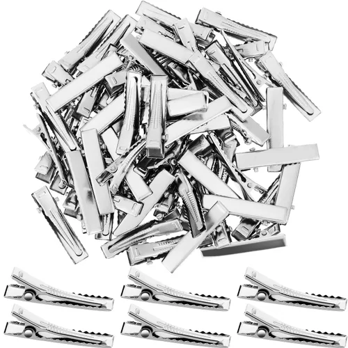200 pinzas para el cabello de metal de cocodrilo, pinzas de pelo de pico de pato para hacer lazos, horquillas de una sola punta, horquillas de metal