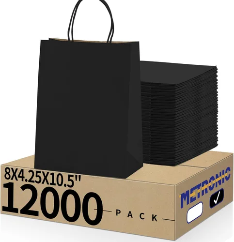 Miniatura 30 de Metronic - Bolsas de regalo de papel kraft con asas de 16 x 6 x 12 pulgadas, paquete de 6000 Para Navidad, recuerdos de fiesta de cumpleaños