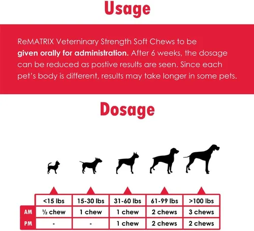 Miniatura 9 de ReMATRIX Suplemento de apoyo articular para perros, glucosamina, condroitina, MSM, omega-3, alivio del dolor de cadera y articulaciones y apoyo