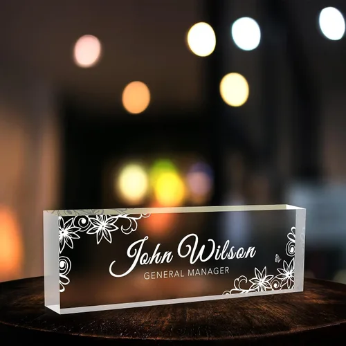 Miniatura 12 de Placa de nombre de escritorio personalizada, regalos personalizados de agradecimiento a los empleados, placa de identificación acrílica