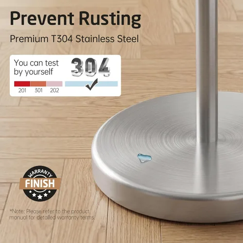 Miniatura 5 de KES Soporte de papel higiénico SUS 304 Acero inoxidable Pedestal a prueba de óxido Soporte de rollo de papel de tocador Soporte de piso Moderno Gris