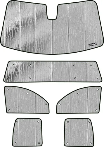 Miniatura 13 de Pigenius Combo de parasol para parabrisas y portón trasero para Chevy Silverado/GMC Sierra 1500/2500/3500 HD 2014-2018 Crew Cab, reversible