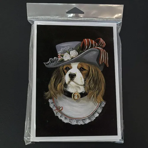 Miniatura 259 de Caroline's Treasures PPP3013GCA7P - Tarjetas de felicitación y sobres para mascotas de Basset Hound Teacher, paquete de 8 tarjetas en blanco