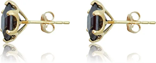 Miniatura 2 de AVORA Aretes hexagonales de ónix genuino de oro amarillo de 10 quilates de 0.315 in, Oro amarillo, Ónix