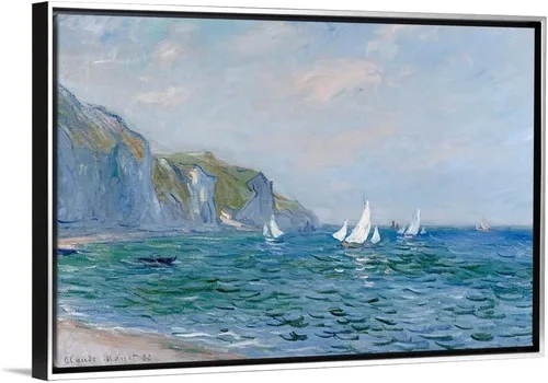 Miniatura 12 de CANVAS ON DEMAND Lienzo decorativo para pared, diseño de acantilados y veleros en Pourville por Claude Monet, impresionismo, costero, tradicional