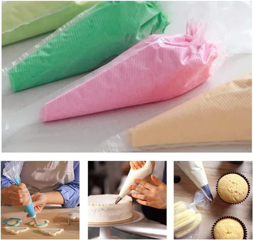 Miniatura 2 de Juego de 100 bolsas de pastelería desechables para decoración de tartas, bolsa de pastelería gruesa para decoración de pasteles, bolsas