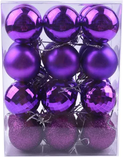 Miniatura 12 de Esferas colgantes para árbol de Navidad, 24 piezas de adornos irrompibles, plástico de 1.6 pulgadas, irrompible, Navidad, boda, fiesta, vacaciones