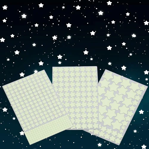 Calcomanías de pared que brillan en la oscuridad, estrellas brillantes para techo y pared, perfectas para techo, pared, habitación o fiesta de Azul