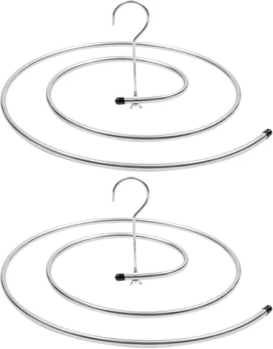 VOSAREA Organizador de ropa que ahorra espacio, 2 unidades, acero inoxidable, estante de secado de ropa en forma de espiral, colgador para sábanas,