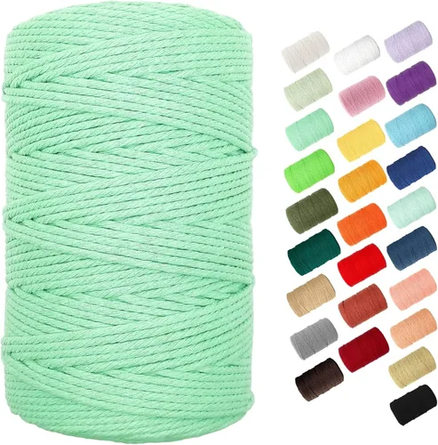 Miniatura 11 de Cuerda de algodón de 0.118 in, cuerda de 220 yardas, cuerda de macramé de algodón 100% natural para colgar plantas, colgar en la pared, decoración