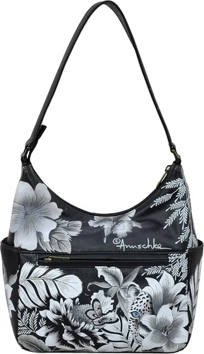 Miniatura 2 de Anuschka Bolso de mano de cuero genuino para mujer Hobo clásico con bolsillo lateral