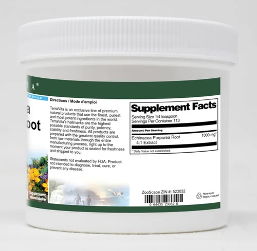 Miniatura 2 de TerraVita Polvo de extracto de raíz de Echinacea Purpurea 4:1 (4 oz, ZIN: 523032)
