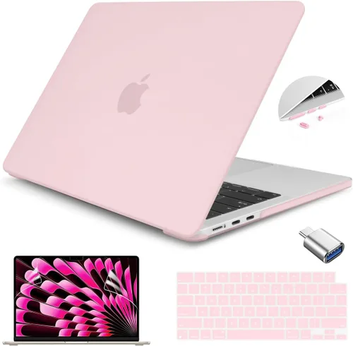 Miniatura 14 de Teryeefi Funda compatible con M3 MacBook Air de 15 pulgadas 2023 2024 versión A3114/A2941, carcasa rígida de plástico con cubierta de teclado