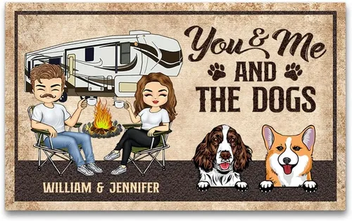 Miniatura 10 de Felpudo personalizado con texto en inglés "You and Me and The Fur Babys", regalo de cumpleaños para esposa, marido, regalo para perro, papá, perro